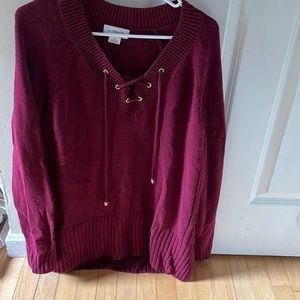 Tie up front sweater